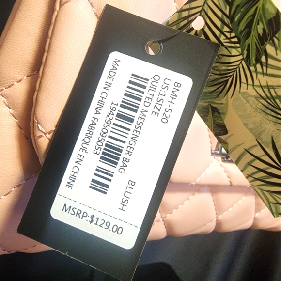 Badgley Mischka Blush Quilted Shoulder Bag - Picture 7 of 7